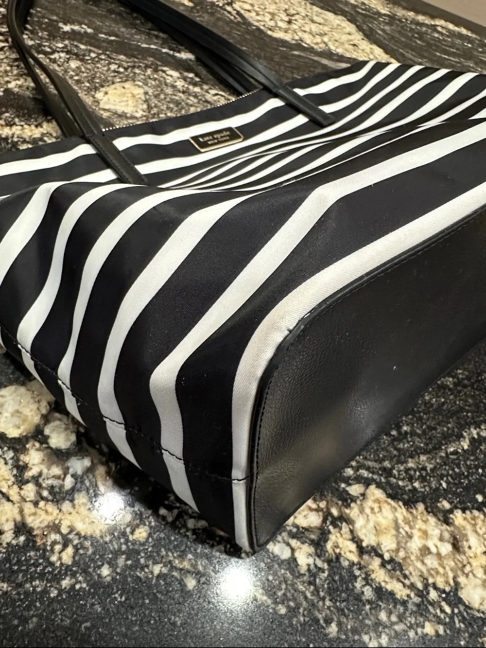 Kate Spade Striped Tote – NWT – Plush Charm – Classic & Playful